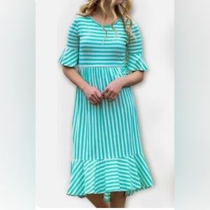 NWOT Reborn J Striped Midi Dress